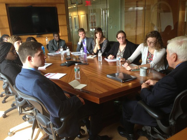 Lugar Academy students sit down with Senator Lugar